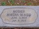  Martha Mary <I>Taylor</I> Kidd