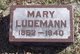  Mary <I>Cooper</I> Ludemann
