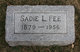  Sadie L <I>Wells</I> Fee