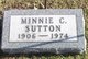 Mrs Minnie Johanna Caroline <I>Buse</I> Sutton