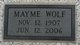  Mayme <I>Webb</I> Wolf