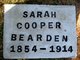  Sarah <I>Cooper</I> Bearden