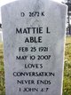  Mattie L. <I>Owens</I> Able