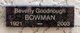  Beverly Goodnough “B G” Bowman