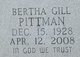  Bertha <I>Gill</I> Pittman