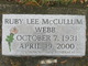  Ruby Lee <I>McCullum</I> Webb