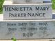  Henrietta Mary Parker-Nance