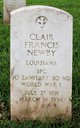   Clair Francis “ ” <I> </I> Newby