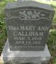  Mary Ann <I>Insall</I> Calliham