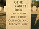  Gene Elizabeth <I>Joiner</I> Dick