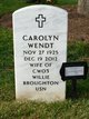  Carolyn <I>Wendt</I> Broughton