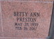 Betty A Wiant Preston Photo