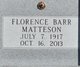  Florence Maud <I>Barr</I> Matteson
