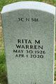 Rita M Warren Photo