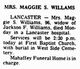  Margaret Ella “Maggie” <I>Stogner</I> Williams