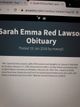  Sarah Emma <I>Red</I> Lawson