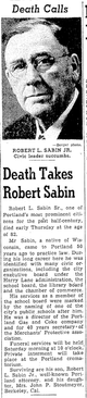 Profile photo:  Robert Lincoln “R.L.” Sabin Sr.