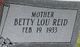Betty Lou Reid Lane Photo