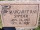  Margaret Raye Snyder