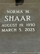  Norma M. Shaar