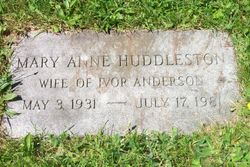 Mary Anne <I>Huddleston</I> Anderson 