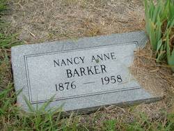 Nancy Anne “Nannie” <I>Ashley</I> Barker 