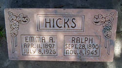 Emma Agatha <I>Hodge</I> Hicks 