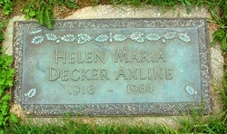 Helen Maria <I>Decker</I> Axline 
