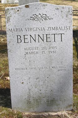 Maria Virginia <I>Zimbalist</I> Bennett 