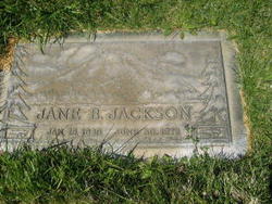 Jane “Jennie” <I>Barker</I> Jackson 