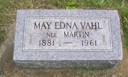May Edna <I>Martin</I> Vahl 