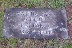 Martha Jane <I>Baumgardner</I> Baker 