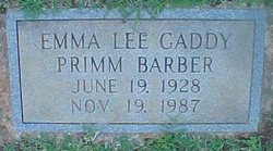 Emma Lee Primm <I>Gaddy</I> Barber 
