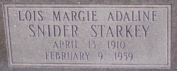 Lois Margie Adaline <I>Snider</I> Starkey 