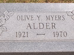 Olive Yvonne <I>Myers</I> Alder 