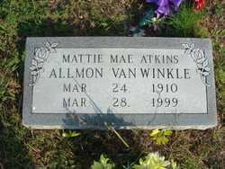 Mattie Mae <I>Atkins</I> Allmon Van Winkle 