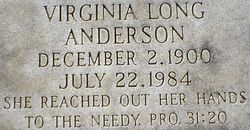 Virginia Elizabeth <I>Long</I> Anderson 