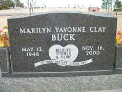 Marilyn Yavonne <I>Clay</I> Buck 