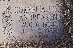 Cornelia Lou “Connie” <I>Hartwig</I> Andreasen 