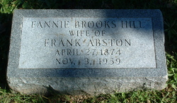 Fannie Brooks <I>Hill</I> Abston 