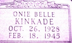 Onie Belle Kinkade 