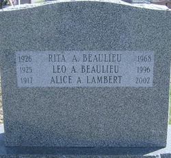 Alice Anita <I>Lambert</I> Beaulieu 