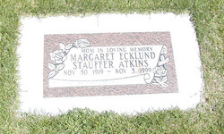 Margaret Ecklund <I>Stauffer</I> Atkins 