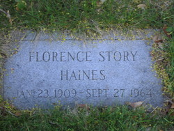 Florence “Tudie” <I>Story</I> Haines 