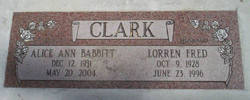 Alice Ann <I>Babbitt</I> Clark 