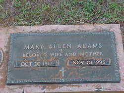 Mary <I>Allen</I> Adams 