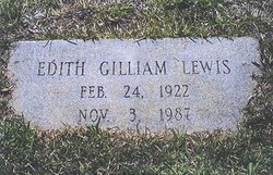 Edith Emillie <I>Gilliam</I> Lewis 