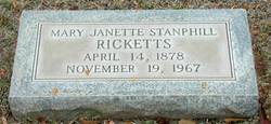 Mary Janette <I>Stanphill</I> Ricketts 