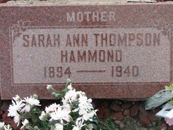 Sarah Ann <I>Thompson</I> Hammond 