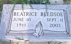 Beatrice “Beatra” <I>Brown</I> Bledsoe 